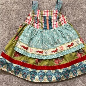 Matilda Jane Secret Fields Good Cheer Holiday Apron Dress Woodland Fox Size 2